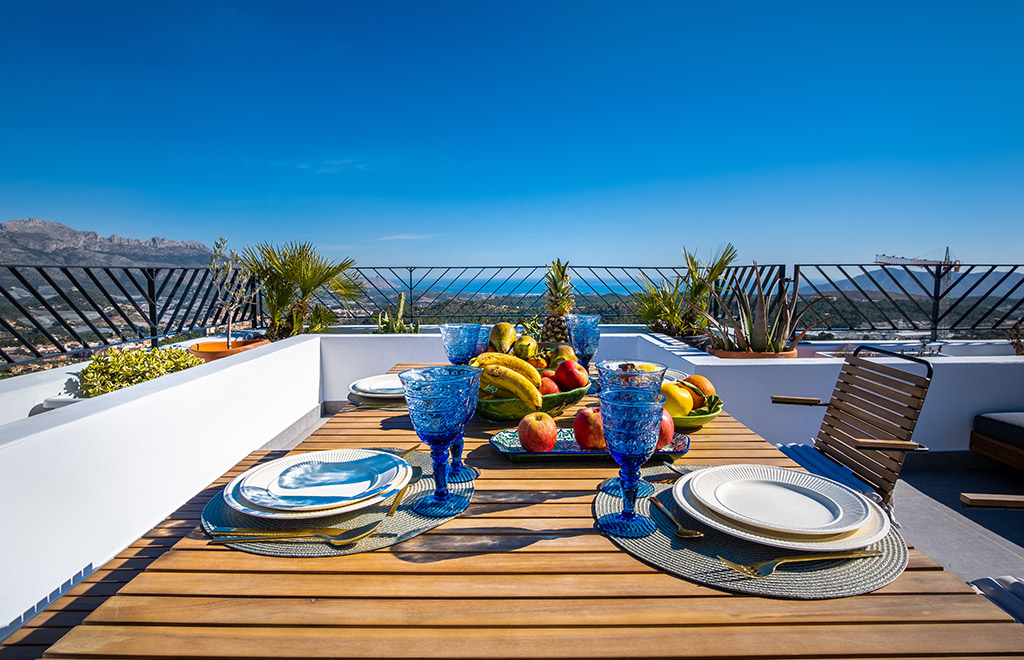 Villas de plain-pied avec 3 chambres et vue panoramique sur mer à Polop