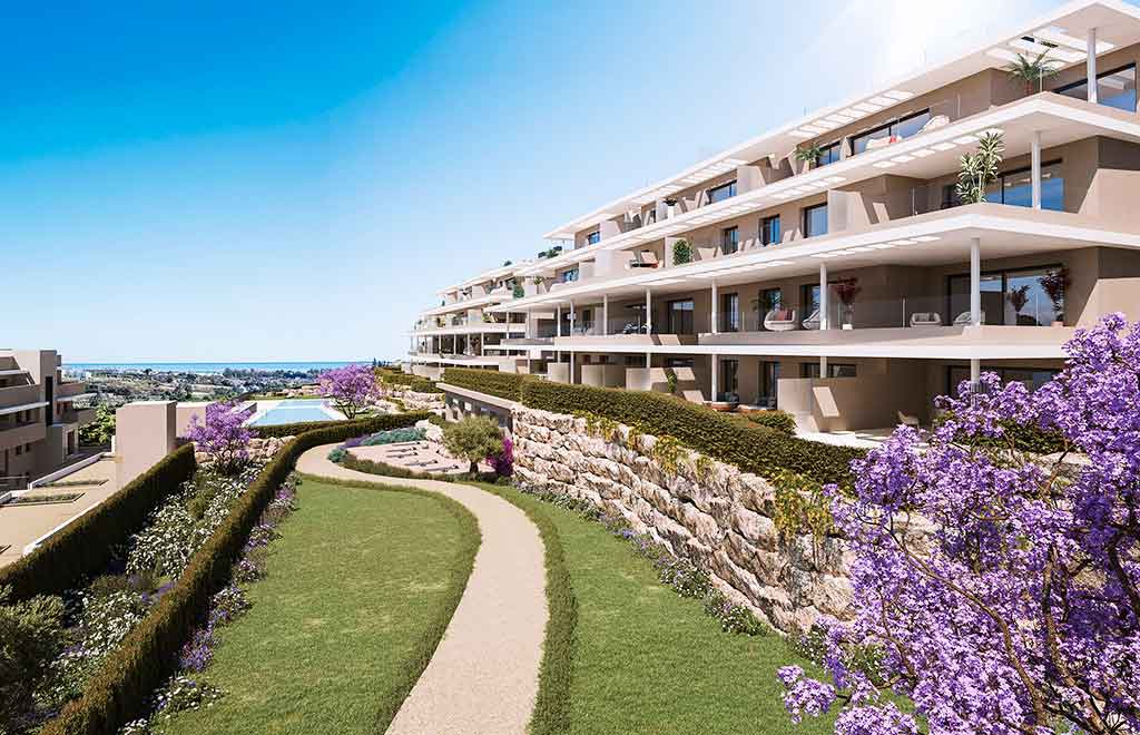 Appartements avec grande terrasse et vue sur la mer à Estepona